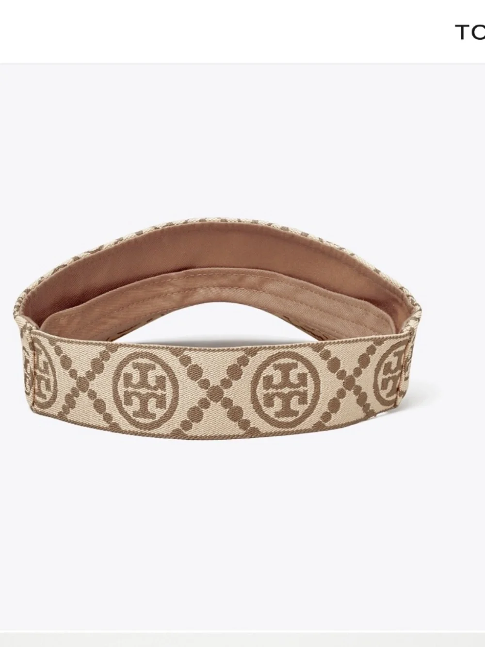 Tory Burch T Monogram Jacquard Visor Hazel NWOT